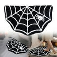 thumbnail image 2 of Popular Home Essentials, TRUEDAYS Halloween Decor Mat for Bathroom Gothic Cute Halloween Decoration Black White Half Circle Mat Non Slip Rug Bathroom Mat Plush Shower Rug, 2 of 6