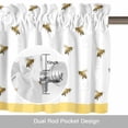 thumbnail image 6 of Spring Animals Valance Curtain for Windows Watercolor Funny Bee Rustic Farmhouse White Rod Pocket Curtain Valances Short Window Treatments Panels for Kitchen Bathroom Laundry Basement 42 x 12 Inch, 6 of 9