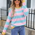 thumbnail image 6 of Sweaters for Women Long Sleeve Knitted Pullover Blouse Tops Casual Crewneck Striped Printed Fall Fashion Sweaters Loose Trendy Winter Clothes Cute Tops Comfy Fall Outfits 2025, 6 of 7