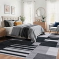 thumbnail image 3 of MICGEEK 8x10 Washable Area Rugs for Living Room, Modern Geometric Printed Rug, Vacuum-Friendly, Non Slip Indoor Rug for Bedroom Dining Room Home Decor Carpet, Black/Gray, 3 of 11
