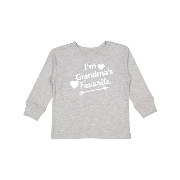 Inktastic I'm Grandma's Favorite with Arrow and Hearts Boys or Girls Long Sleeve Toddler T-Shirt
