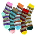thumbnail image 3 of 5 Pack Womens Warm Socks Winter Thick Knitted Wool Crew Casual Socks Gift, 3 of 6