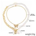 thumbnail image 2 of Guodhu Layered Pearl Necklaces for Women Boho Necklaces Dainty Stackable Layered Chain Necklace Jewelry Paperclip Chain Necklace, 2 of 5