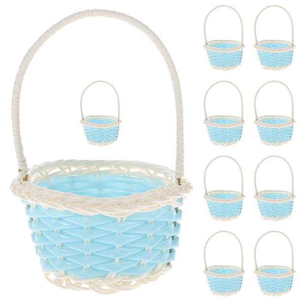 WORGEOUS 10pcs Cesta portátil Mini cestas de picnic Farty Favor Mini tejidas Cestas
