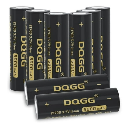 21700 Rechargeable Battery 5000mAh High Capacity 3.7Volt Flat Top 8 Pack for Headlamp Flashlight