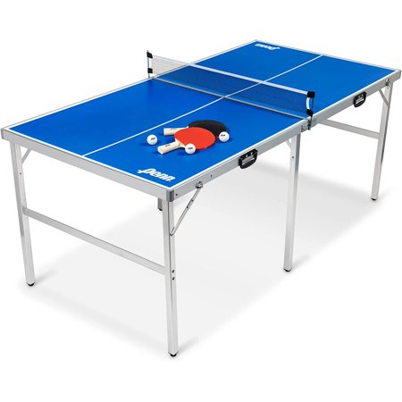Folding Table Tennis Tables - Penn 6'x3' Space Saver and 4-Way HyperPong Ping Pong Tables - 10 Minute Easy Set Up Ping Pong Tables