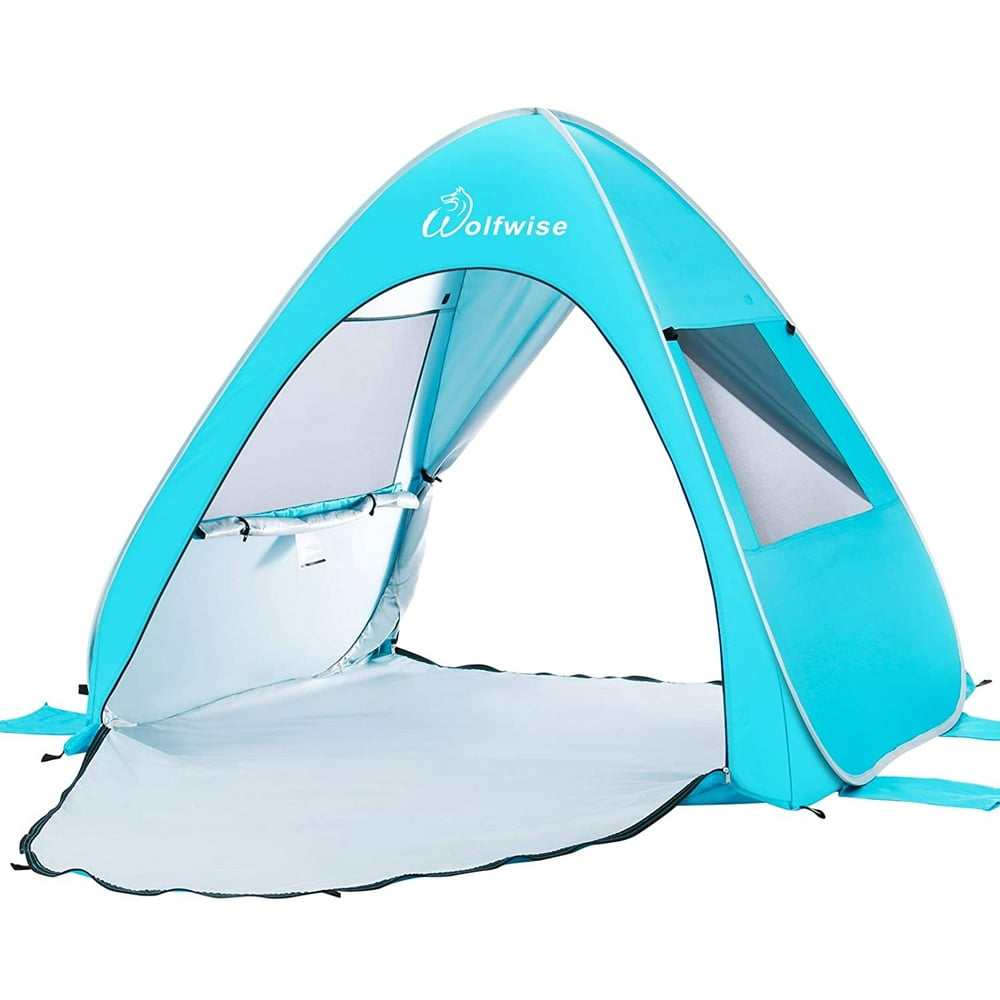WolfWise UPF 50+ Easy Pop Up Beach Tent Sun Shelter Instant Automatic