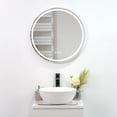 thumbnail image 4 of 24-Inch LED Vanity Mirror with Energy-Saving Anti-Fog & 3-Temperature Lighting, Round Wall-Mounted Bathroom Mirror, White Frame for Modern Bathrooms, 4 of 9