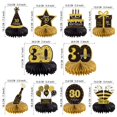 thumbnail image 2 of Gexolenu 10 Piezas Centros De Mesa De Panal De 30 Cumpleaños Oro Negro Saludos A 30 Años Centros De Mesa De Cumpleaños Adornos De Mesa Para Decoraciones De 30 Cumpleaños 30 Fabulosos Suministros De De, 2 of 3