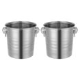 thumbnail image 6 of 2 Packs Ice Buckets 201 Stainless Steel Ice Bucket Cylinder W/ 2*Ice Tongs for Parties Silver for Families, Barbecues, Picnics, Parties, 6 of 15