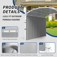 thumbnail image 4 of INTER HUT 11 x 11 Outdoor Steel Pergola with Canopy for Garden, Patio, Backyard, 4 of 7