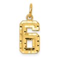 thumbnail image 1 of 14k Yellow Gold Casted Small Diamond Cut Number 6 Charm, 1 of 3