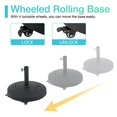 COBANA Patio Umbrella Base with Wheels, 52lbs HeavyDuty Stand Resin
