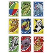 UNO Junior Card Game for Kids with Simple Rules & Animal Matching for 2-4 Players