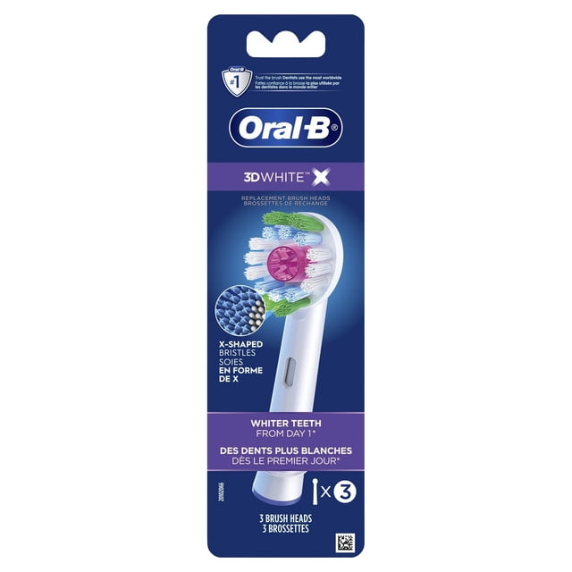 Oral-B 3D White X-Filament Replacement Brush Heads 3 pack