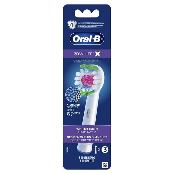 Oral-B 3D White X-Filament Replacement Brush Heads 3 pack
