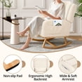 thumbnail image 6 of Modern Rocking Chair, Rocking Chair Nursery with 1 Lumbar Pillow and 2 Side Pockets, Soft Padded Nursery Rocking Chairs for Indoor Living Room Bedroom, Beige, 6 of 9
