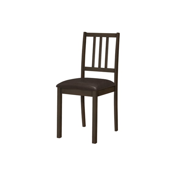 JUYG Set of 2 Dining Chairs, Brown Leather Look, Brown Wood