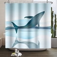 thumbnail image 2 of Summer Theme Shower Curtain,Blue Whale Waterproof Fabric Bath Curtain with Hooks,72"x78", 2 of 5