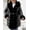 Light Black, variant on Women Faux Leather Winter Trendy puffer jacket water-resistant Thicken Bubble Coat with Faux Fur Hood and Belt