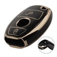 thumbnail image 3 of Soft TPU Car Key Cover Keychain Case For Mercedes For Benz For GLK For GLA W176 2 Button Remote Holder Accessories Black, 3 of 9