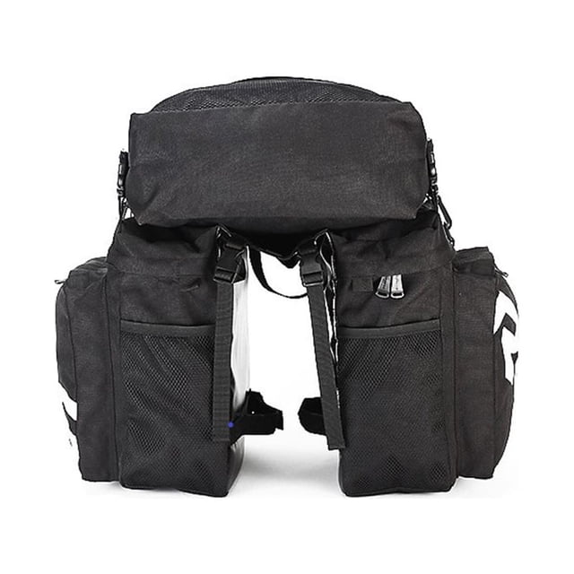 Soidarity Bolsa para asiento trasero de bicicleta, marco de viaje resistente a desgarros, bolsa para sillín, portaequipajes 3 en 1 de seguridad, Ciclismo Negro