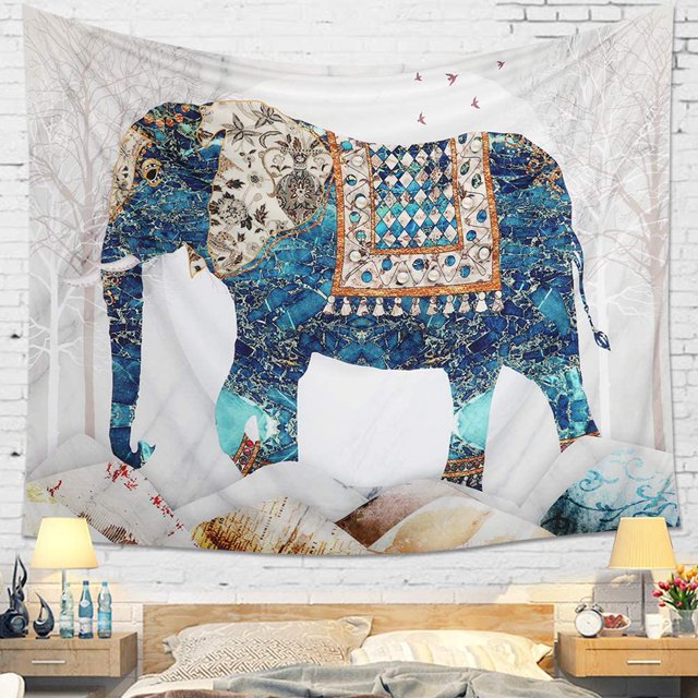 Tapiz de pared de Mandala, tapices colgantes de pared Hippie de elefante psicodélico bohemio indio oso de fresa Electrónica