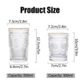 thumbnail image 4 of (1pcs 350ml tall + foam box) Retro embossed glass, 4 of 14