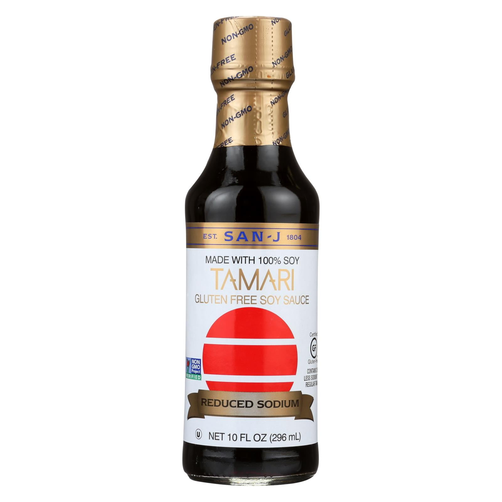 (Case of 6 ) San J Tamari Soy Sauce Reduced Sodium 10 Fl oz