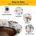 thumbnail image 3 of Elastic Fitted Round Tablecloth, Purple Grey Botanical Waterproof Stretch Table Cover for 36"-44" Tables, Rustic Country Spring Floral Summer Leaf Washable Outdoor Tablecloths for Patio, Picnic, 3 of 9