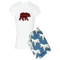 thumbnail image 1 of CafePress - Buffalo Plaid Bear - Women's Light Pajamas, 1 of 1