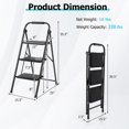thumbnail image 3 of Costway 3 Step Ladder Folding Step Stool 330lbs Capacity with Anti-Slip Pedal & Handle, 3 of 10