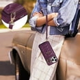 thumbnail image 6 of ELEHOLD for iPhone 13 Pro Crossbody Wallet Case with Card Holder Soft PU Leather Shockproof Protective Cover with Shoulder Strap for Women Girls for iPhone 13 Pro,deeppurple, 6 of 8