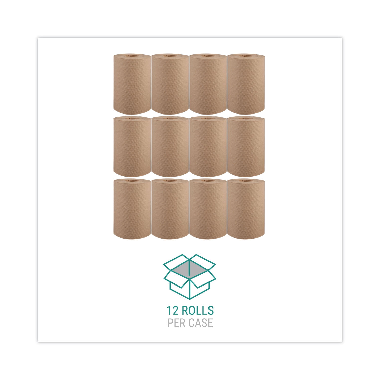 Windsoft WIN108 8 in. x 350 ft. 1-Ply Hardwound Roll Towels - Natural (12 Rolls/Carton)