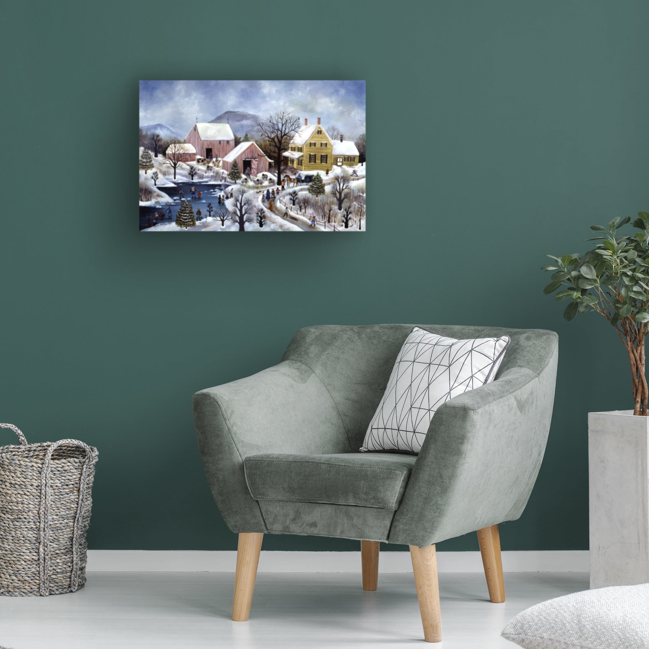 Canvas Wall Art - JL Munro 'View of Blackbird Pond' Wall Art for Living Room, Bedroom, or Office Décor by Trademark Fine Art - 32 x 22 Inches