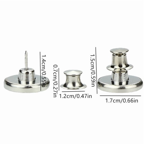 6pcs Silvery No-Sew Jeans Buttons, Adjustable Reusable Waist Fixers, Quick Easy Fit Denim Waist Buttons for Pants, Skirts and Jeans