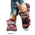 thumbnail image 4 of Willtoo Canvas Sneakers for Women Colorful Western Low Top Canvas Shoes Slip on Flats Loafers Shoes Casual Comfortable Breathable Walking Shoes, 4 of 4