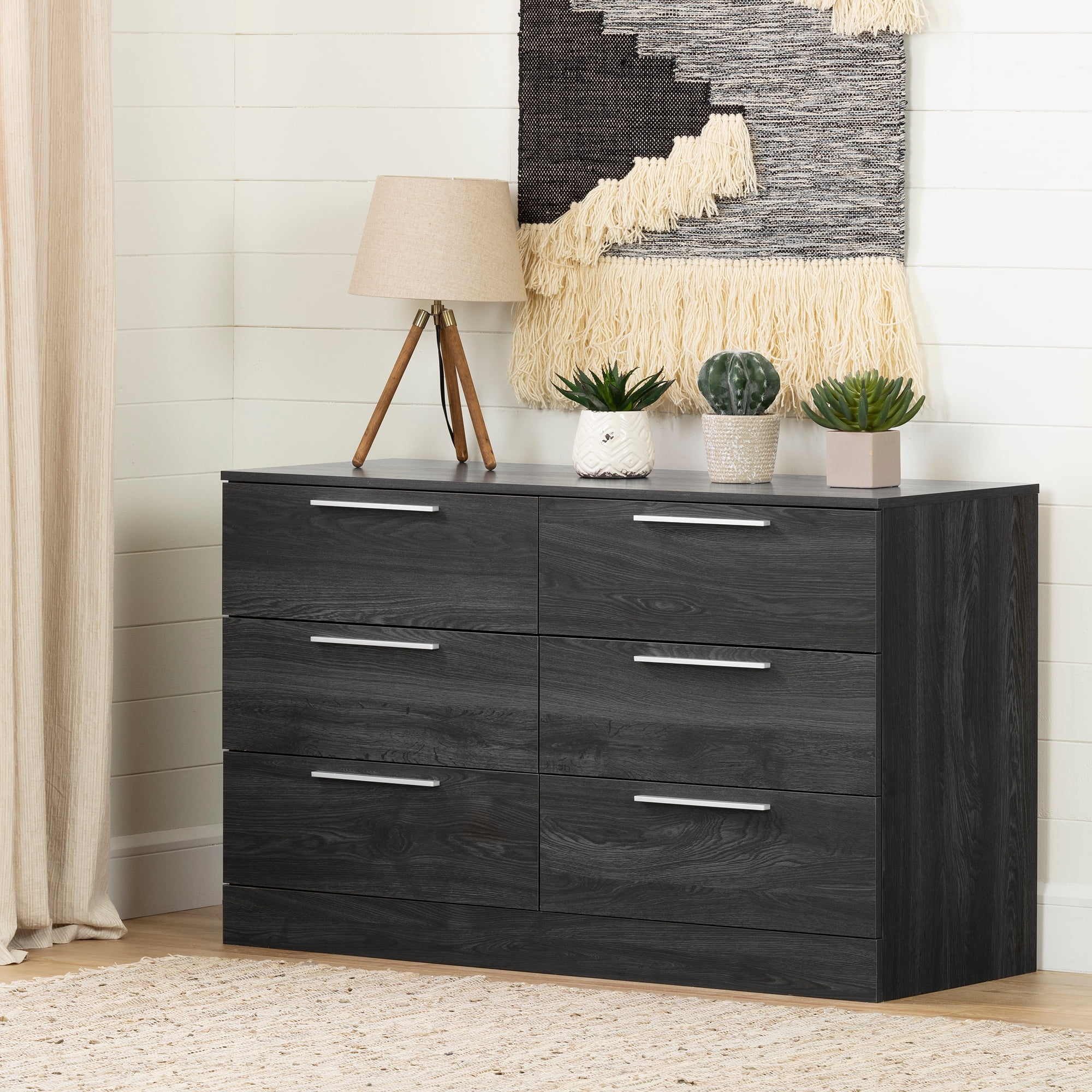 South Shore Step One Essential 6Drawer Double Dresser, Gray Oak