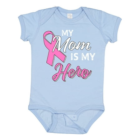 

Inktastic My Mom is my Hero- Breast Cancer Awareness Boys or Girls Baby Bodysuit
