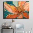 thumbnail image 4 of Mudket Orange and blue Flower with Gold Canvas Wall Art, Framed Floral Print, Ready to Hang Wall Decor for Bedroom Living Room, Abstract Artwork - 12"L x 8"W, 4 of 10