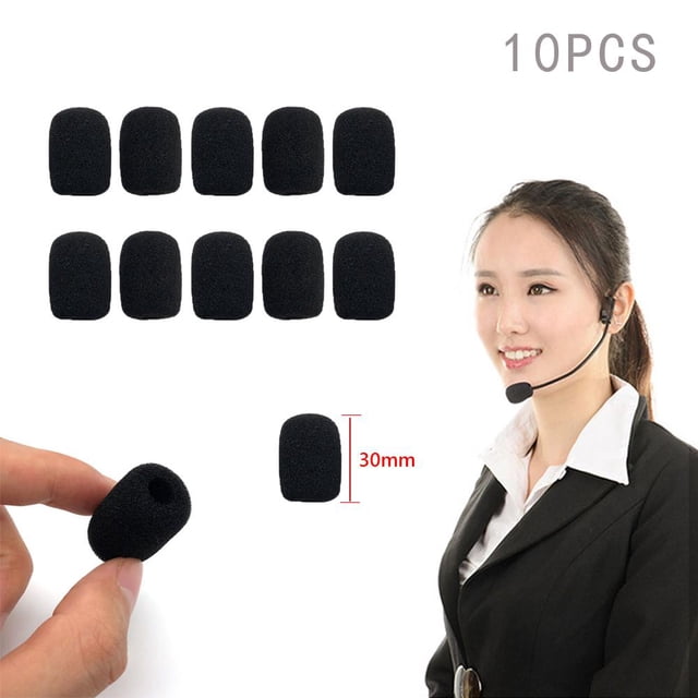 10pcs 30mm Esponja elástica suave Cubierta de la cabeza del micrófono para el micrófono de la manga del auricular