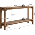 thumbnail image 3 of Finmind 63" Solid Wood Console Table, Farmhouse Entryway Table with 2-Tier Storage Shelf, Narrow Long Sofa Table Behind Couch for Living Room, Hallway, Entrance, Brown, 3 of 7