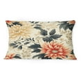 thumbnail image 3 of Designart "Vintage Dahlia in Green and Beige" Floral Printed Throw Pillow, 3 of 5