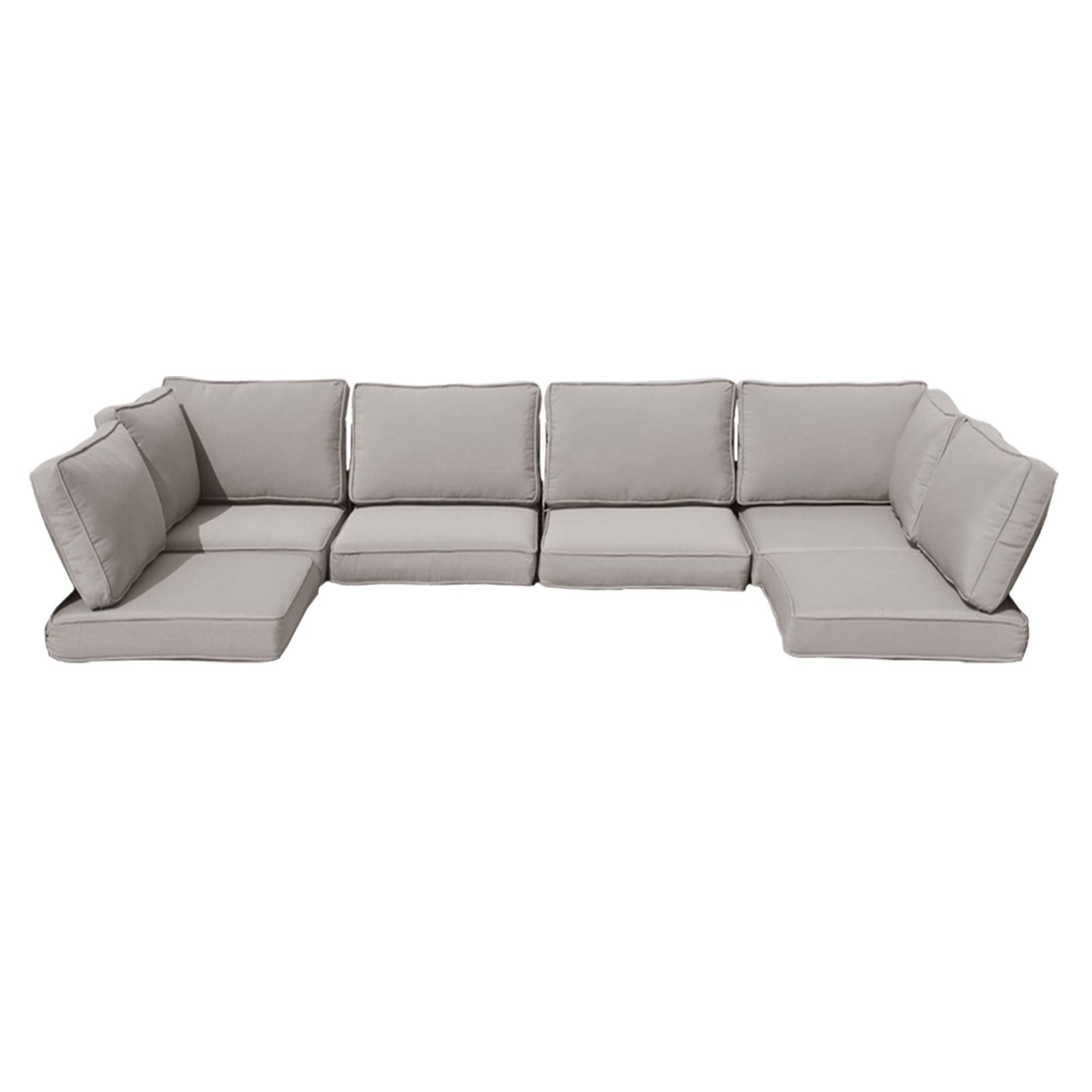 FKS LIFE Outdoor Replacement Cushions for Patio Furniture, Water-Resistant Sofa Cushion for 6-Seat Rattan Wicker Sectional Patio Conversation Sets, 14-Piece Cushions Set for Outdoor