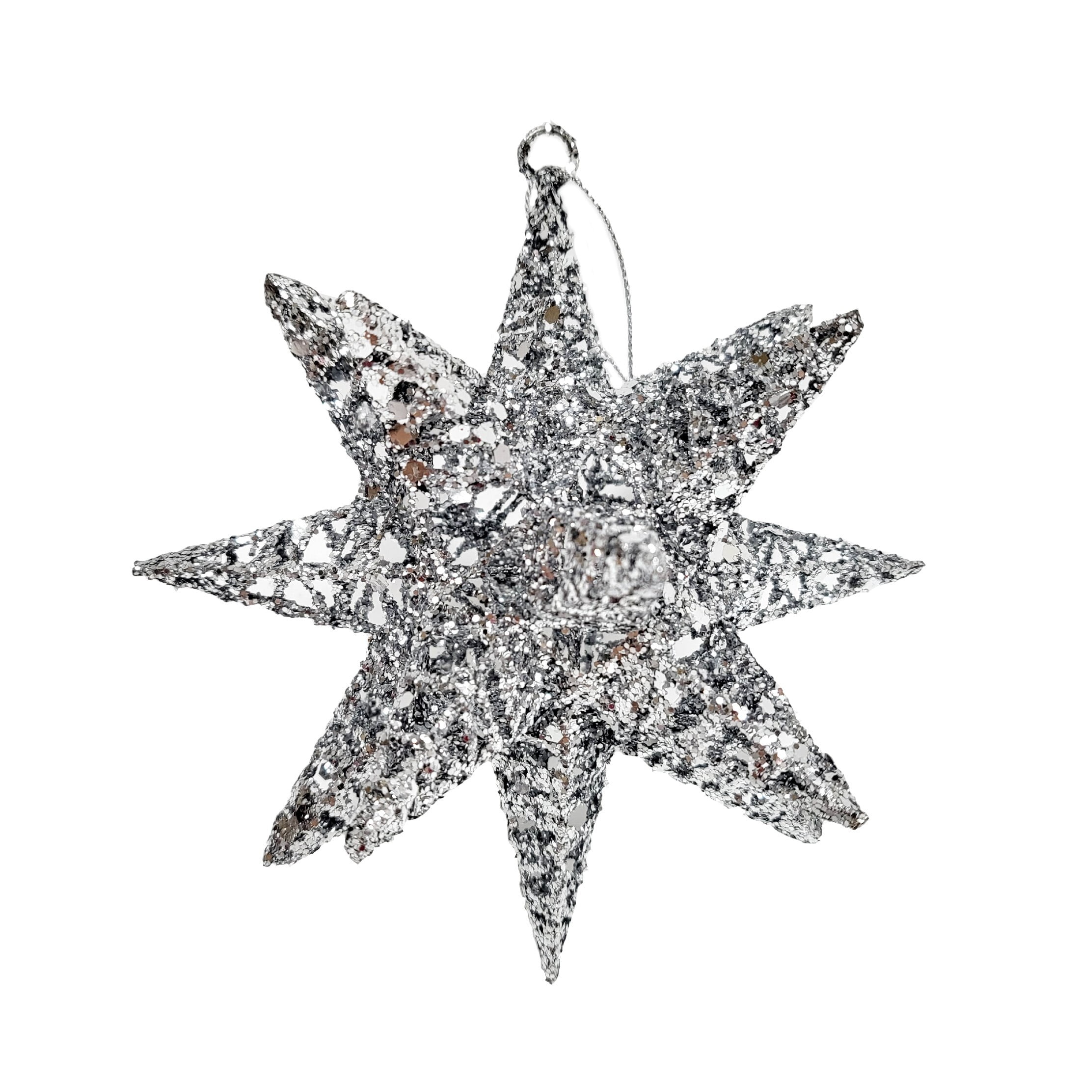 Holiday Time Silver Star Metal Christmas Decorative Accent Ornament