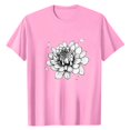 thumbnail image 4 of NAMTYQX Graphic Tees for Women Trendy Muster Oversized Slack Trending Light Graphic Short Sleeve Soft Crewneck Cute Shirts for Women Pink Size 4XL, 4 of 5