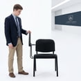 thumbnail image 6 of Guyou Set of 5 Black Stackable Conference Room Chairs with Flip-up Tablet Arm, Mesh Reception Chair with Back, Ergonomic Office Chairs, Visitor Chairs for Conference Room Training Room School, 6 of 16