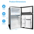 thumbnail image 4 of Mini Refrigerator with Freezer, 2-Door 3.2 Cu.ft. Black Small Fridge with Adjustable Removable Glass Shelves, Thermostat Control, Bottle Opener, Retro Fridge for Apartment/Office/Dorm，Black, 4 of 7