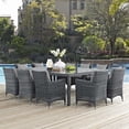 thumbnail image 1 of Modway Summon Ensemble de Salle à Manger d'Extérieur Sunbrella® de 11 Pcs en Canvas Gray, 1 of 8