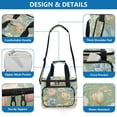 thumbnail image 4 of Insulated Cooler Bag with Multiple Pockets Lightweight Lunch Box Tote for Travel Beach Camping Office Pink Tulips and Cosmos, 4 of 7